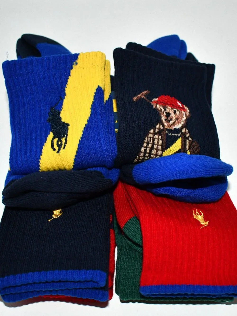 Polo Ralph Lauren Society Bear Socks 6-Pack in Multi #821112PK3 NWT